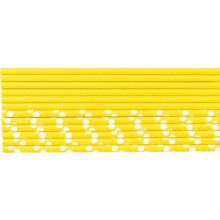 Трубочка д/кокт бум Горошек желтая 12штG