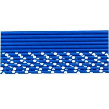Трубочка д/кокт бум Горошек синяя 12штG