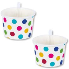 Стакан д/морож+ложка Горошек 6шт/G