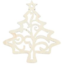 Елочка дерев подвесная 8см 6шт/G