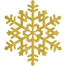 Снежинка пластик блеск золотая 37см/A