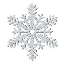Снежинка пластик блеск серебряная 28см/A