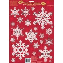 Наклейка н/окно Снежинка белая бл 19шт/A