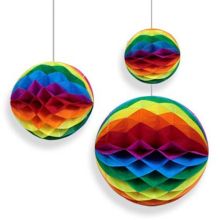 Шар бумажный радужный 10-15-20см 3шт