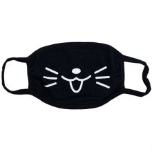 Маска тканевая черная 2-слойная Котик/G
