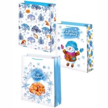 Пакет бум НГ Снежинки 18х23см