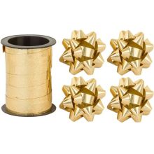 Бант 6см 4шт +Лента 10м гологр золото/G