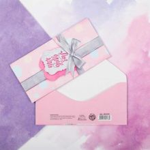 Конверт д/денег ПОЗДРАВЛЯЮ серебр бант