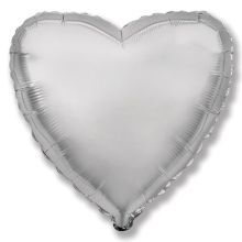 Ф Б/РИС 18" СЕРДЦЕ Металлик Silver