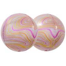 К 3D СФЕРА Б/РИС 15" Мрамор Pink
