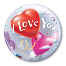 П BUBBLE 22" ILY Шары-Сердца Уп