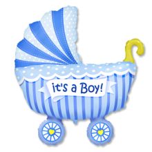  Коляска детская голубая/FM