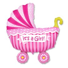  Коляска детская розовая/FM