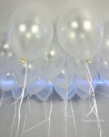 Белые воздушные шары металлик