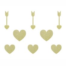 Декор-компл СердцаСтрелы блеск зол 8штPD