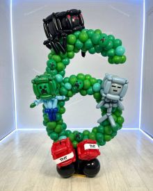 Цифра из шаров в тематике Minecraft