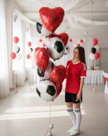 Фонтан из шаров "Люблю футбол"