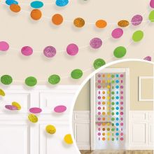 Гирлянда Круги ассорти блеск 2,1м 6шт/A