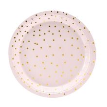 Тарелка Горошек Gold розовая 18см 6шт/PD