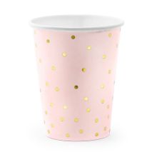 Стакан Горошек Gold розовый 260мл 6шт/PD