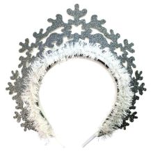 Ободок Снежинка серебро блеск