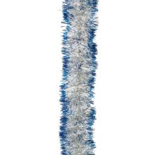 Гирлянда Мишура серебро/синий 10см 2м