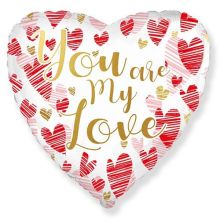 Ф 18" YOU ARE MY LOVE Сердца