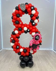 Цифра из шаров в стиле Игры в кальмара