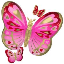  Бабочки сердца Pink GoldRed