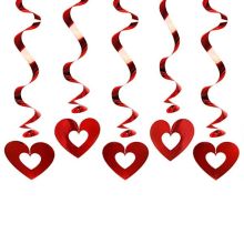 Спираль Сердце Вензель красн 60см 5шт/PD