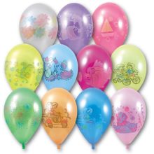 Шар 12" металлик с рисунком ассорти