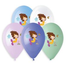 Шар 14" с рисунком Русалочка детск 5цв/И