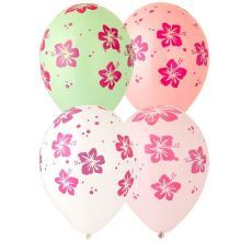 Шелкография 14" паст/кр Гибискус 2цв/Ит