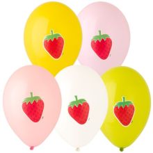 Шар 14" с рисунком Клубника 3цв /Ит