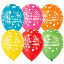 Шелкография 12" пастель С ДНЕМ РОЖДЕН/Ит