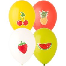 Шар 14" с рисунком фрукты-ягоды асс /Ит