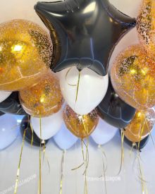 Сочетание шаров черно-белое золото