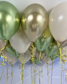 Цвета воздушных шаров оливковое золото под потолок