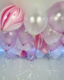 Сочетание шаров розово-белый жемчуг