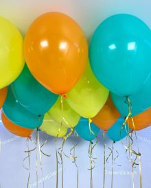 Сочетание шаров «оранжевое лето» с гелием