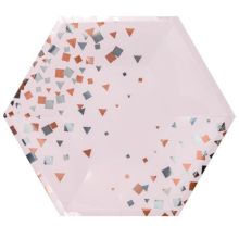 Тарелка Конфетти Party розовая 25см 6штG