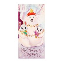 Конверт д/денег С НГ Белый мишка