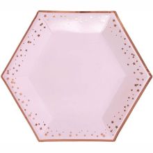 Тарелка Гламур Pink & RoseGold 27см 8штN