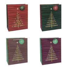 Пакет бум подар Елка глиттер микс26х32см