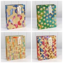 Пакет бум подар Геометрия микс 26х32см