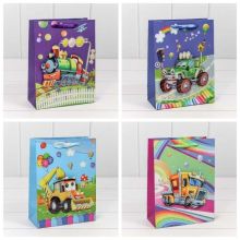 Пакет бум подар Транспорт 3D микс18х23см