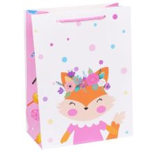 Пакет бум Лисичка на белом 31х42см