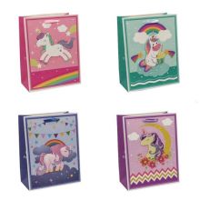 Пакет бум подар Единорог 3D микс 18х23см