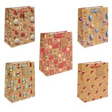 Пакет бум подар Крафт НГ тис микс18х23см