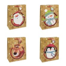 Пакет бум подар Крафт НГ микс 26х32см